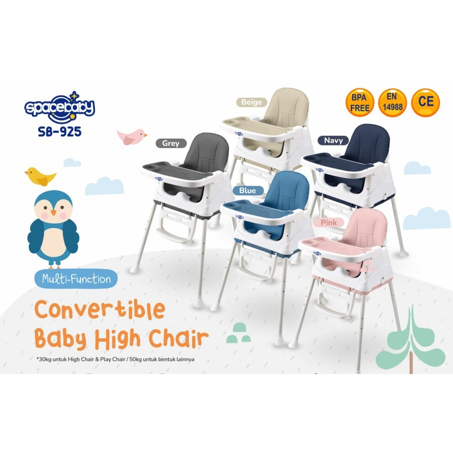 Jual HIGH CHAIR SPACE BABY SB-917 || SPACE BABY HIGH CHAIR 6IN1 SB