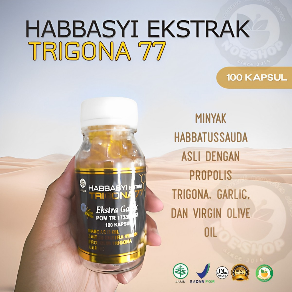 Jual (100 Kapsul) Habbasyi Habbat Trigona 77 Habbatussauda Plus Zaitun ...
