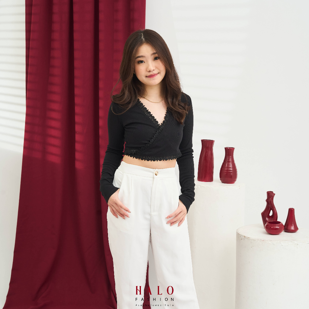 Jual [HaloFashion] Sandra Sexy Lace Outer Basic Cardigan Korean Fashion ...