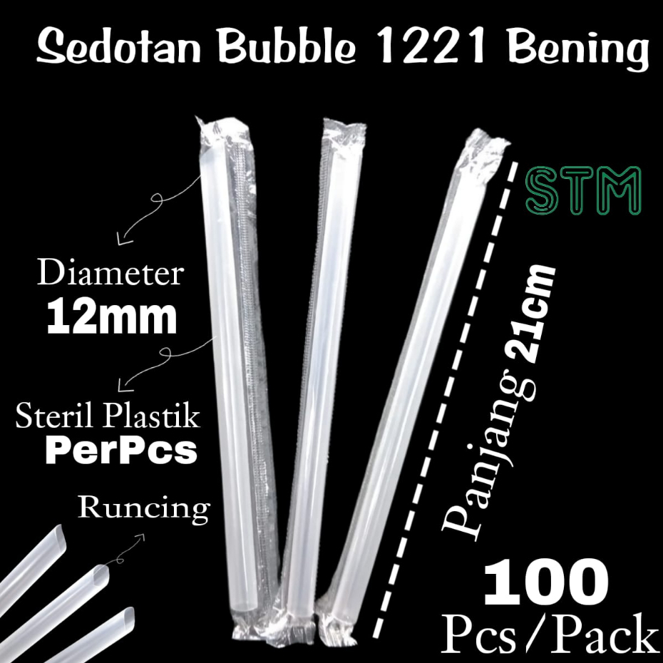 Jual Sedotan Bubble Steril Bening Utk Cup Besar Oz Sedotan Bubble