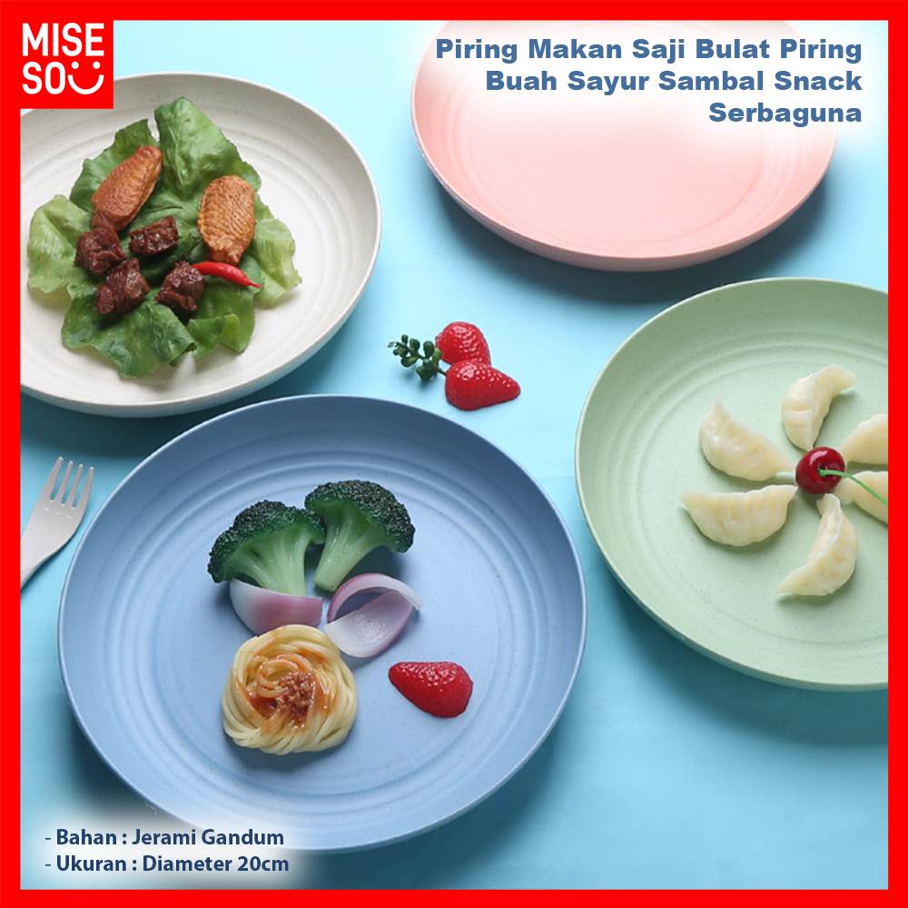 Jual 𝕄𝕀𝕊𝔼𝕊𝕆 Piring Buah Sayur Sambal Snack Piring Makan Saji Bulat