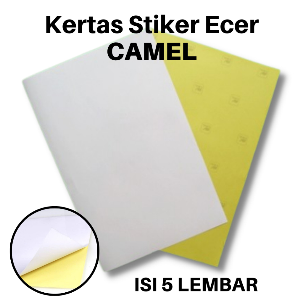 Jual Kertas Sticker Glossy ukuran Isi 5 PCS [CAMEL] | Shopee Indonesia