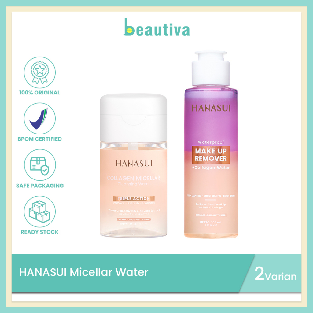 Jual Hanasui Micellar Water Collagen Cleansing Water Waterproof Make Up Remover Shopee