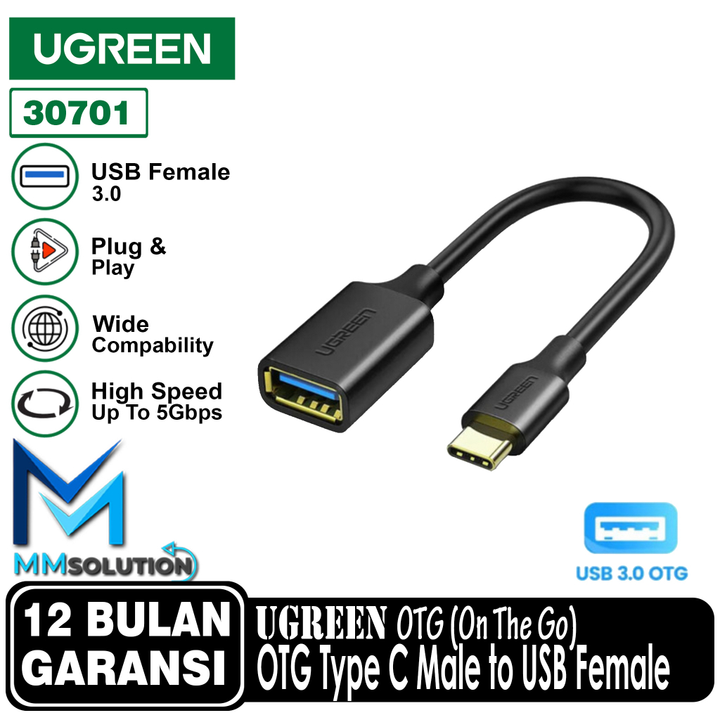 Jual UGREEN OTG Type C Male to USB A 3.0 Female Adapter Converter 5Gbps ...