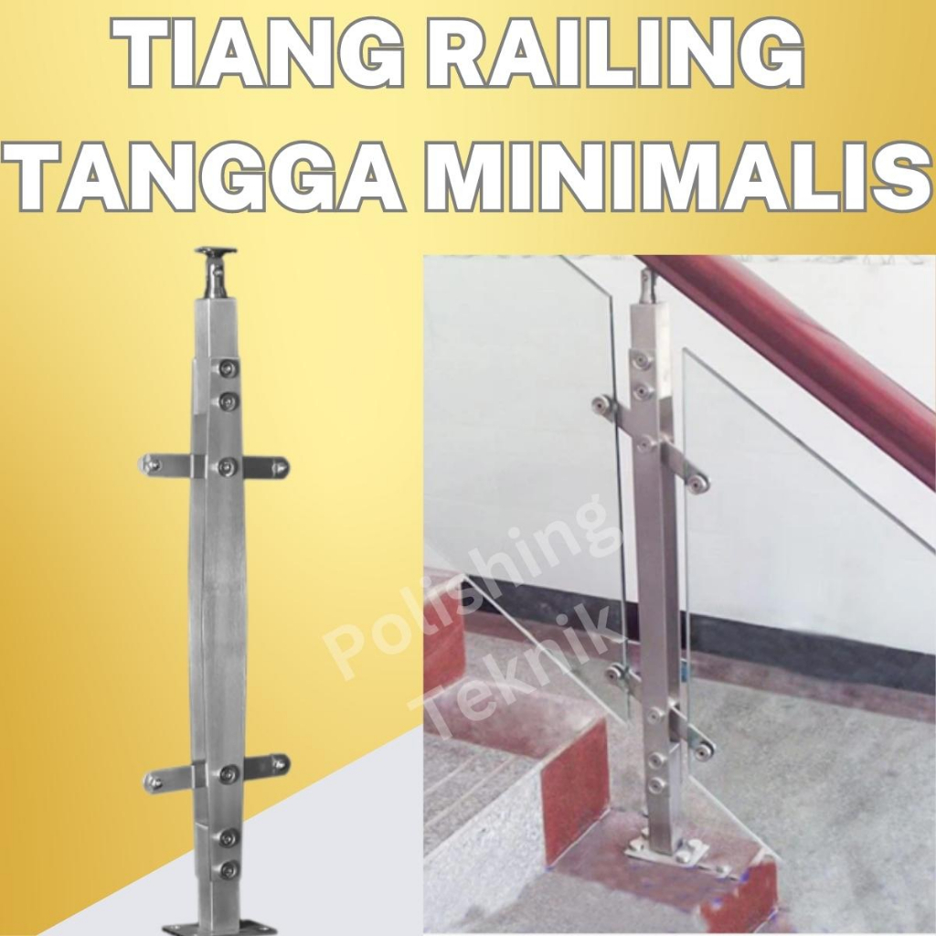 Jual Tiang Railing Tangga Minimalis Strip Stainless | Shopee Indonesia