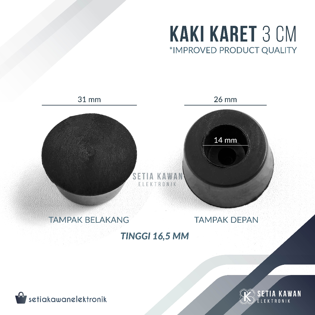 Jual Kaki Karet 3 cm (PVC) untuk Salon Speaker / Box Power / Amplifier ...