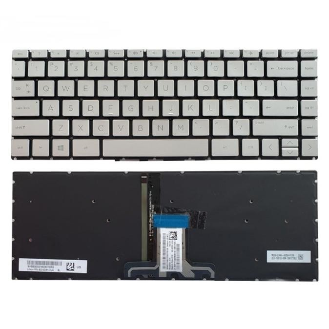Clavier AZERTY Français Pour HP Pavilion X360 14S - Rétro-éclairé Argenté - Neuf Compatible HP/Compaq