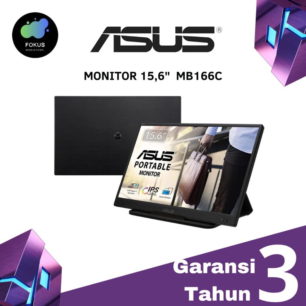 Jual ASUS ZenScreen MB166C 16" Full HD IPS USB TypeC Portable USB