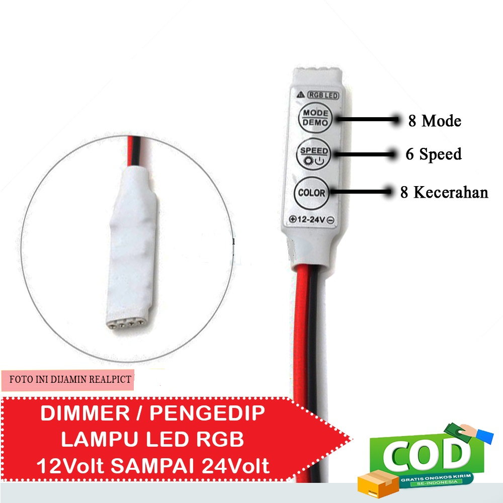 Jual Modul Led RGB Mini Dimmer Controller 4 Pin Kedip Strobo 12 24V Shopee Indonesia