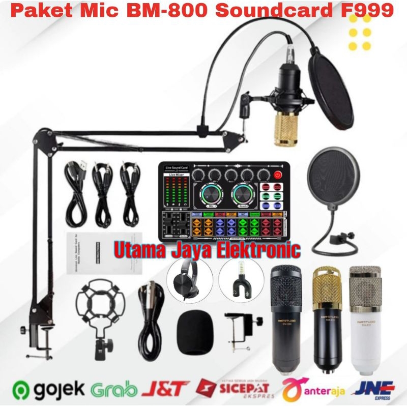 Jual Paket Microphone Bm Soundcard F Stand Arm Pop Filter