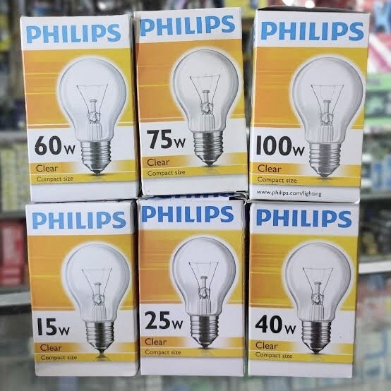 Jual Lampu Pijar Philips Clear 100 w Watt 100W 100WATT Standard Bulb