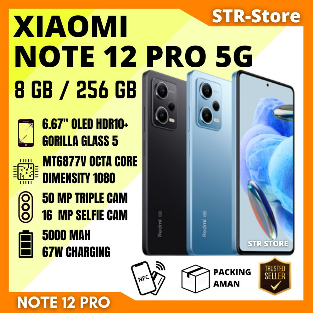 Jual XIAOMI REDMI NOTE 12 PRO 5G 8/256 GB GARANSI RESMI XIAOMI ...