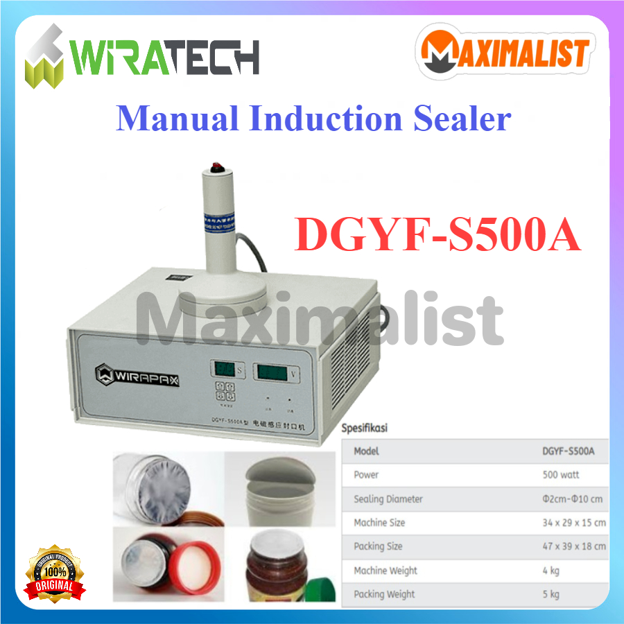 Jual Wiratech DGYF-S500A Manual Induction Sealer / Mesin Induksi Sealer ...