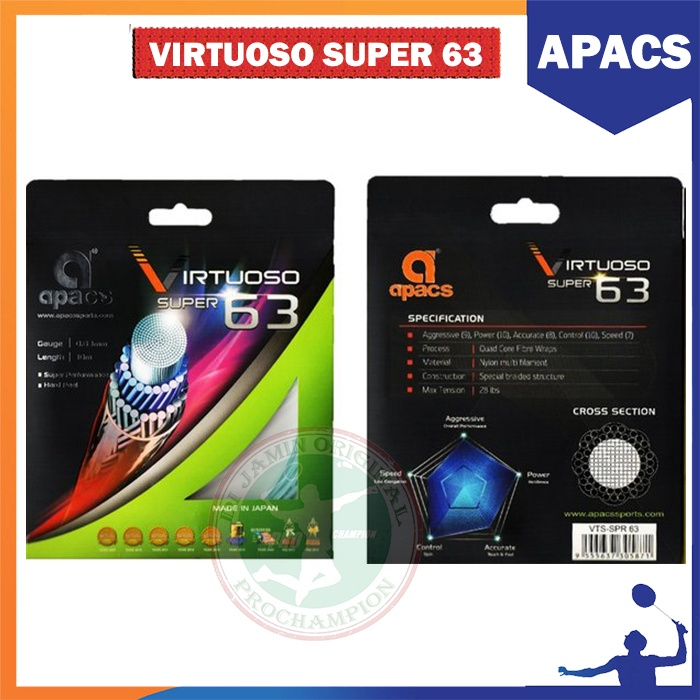 Jual Senar Apacs Virtuoso Super 63 - Senar Badminton Apacs Original ...