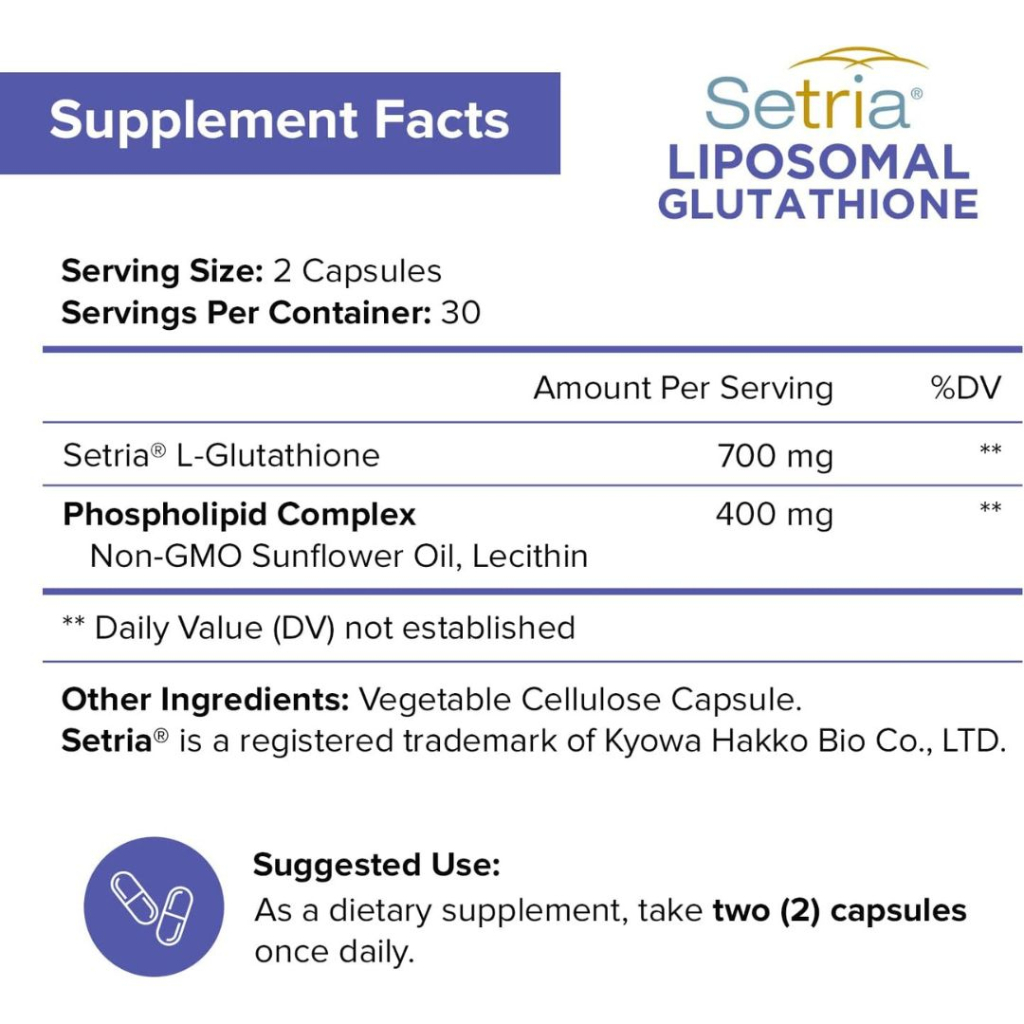 Jual NutriFlair Liposomal Glutathione Setria 700mg High Absorption- 60  capsules | Shopee Indonesia