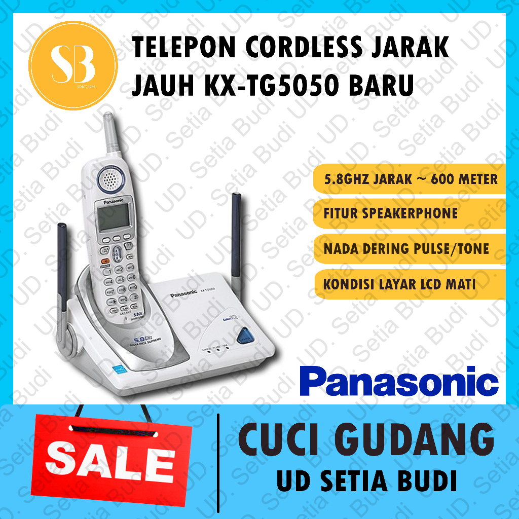 Jual Telepon Cordless Jarak Jauh 600M 5.8GHZ Panasonic KX-TG5050 Asli ...