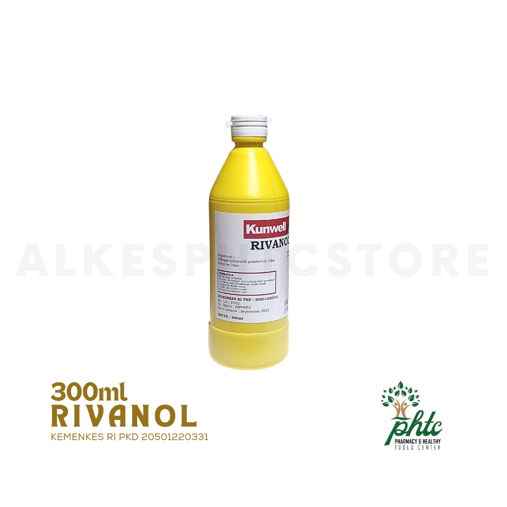Jual KUNWELL Rivanol 300ml l Larutan Pembersih Luka l Antiseptik 300 ml ...