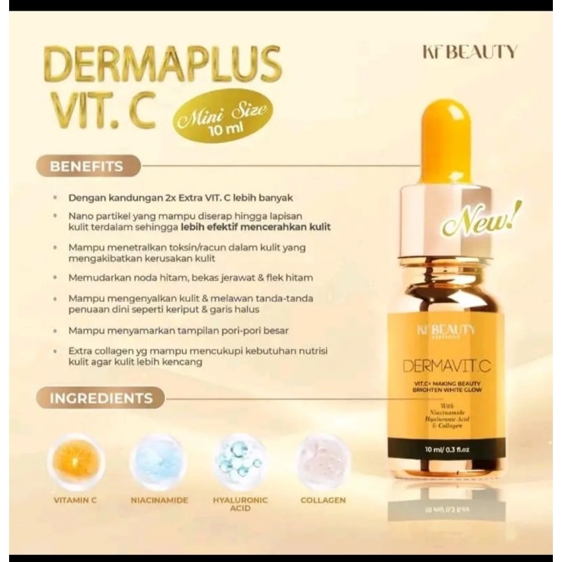 Jual Dermaplus vit C kemasan terbaru kf skin | Shopee Indonesia
