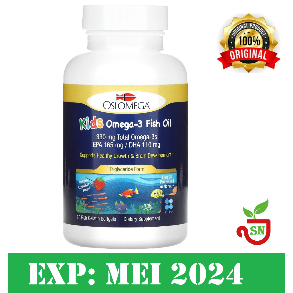 Jual Oslomega, Kids Omega-3 Fish Oil, Strawberry Flavor, 60 Fish ...