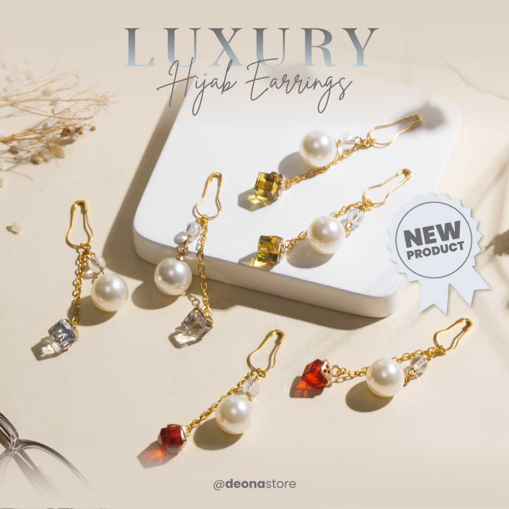 Jual Luxury Hijab Earring - Anting Hijab Premium | Shopee Indonesia