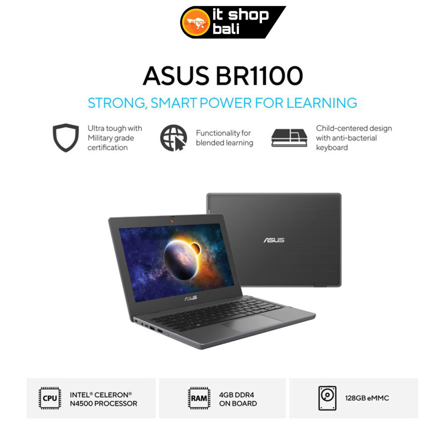 Jual ASUS BR1100CKA XS04 INTEL N4500 4GB 128GB W10 PRO Dark Grey