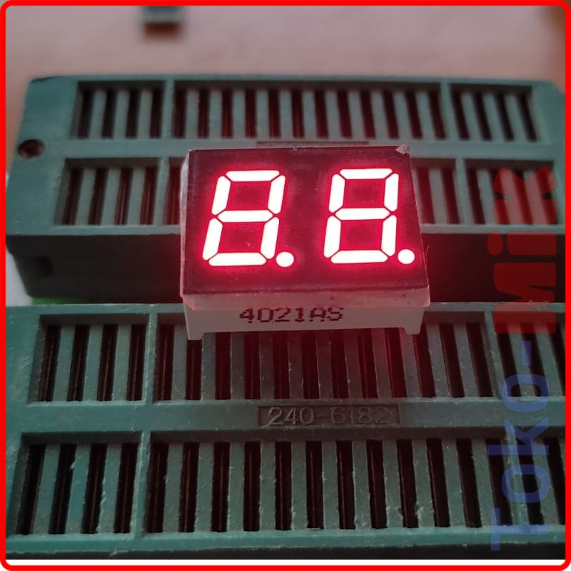 Jual 7 SEGMEN SEVEN SEGMENT LED DISPLAY 2 DIGIT COMMON CATHODE 0.4 IN ...