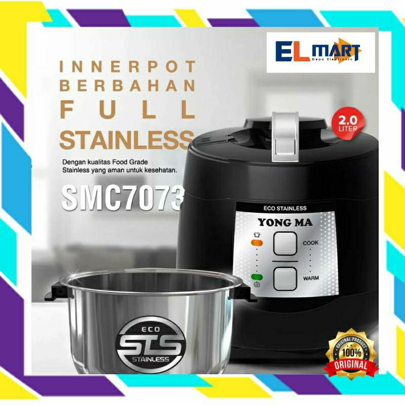 Jual YONGMA Magic Com Rice Cooker 2L Stainless SMC7073 SMC 7073