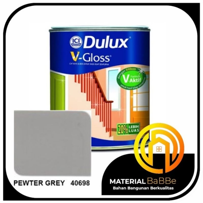 Jual Dulux V Gloss Pewter Grey Liter Cat Kayu Dan Besi Dalam Shopee Indonesia