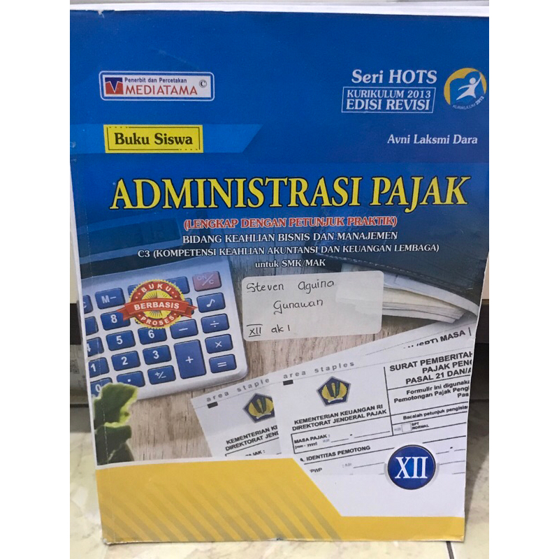 Jual Administrasi Pajak Kelas 12 SMK Mediatama (Buku Bekas) | Shopee ...