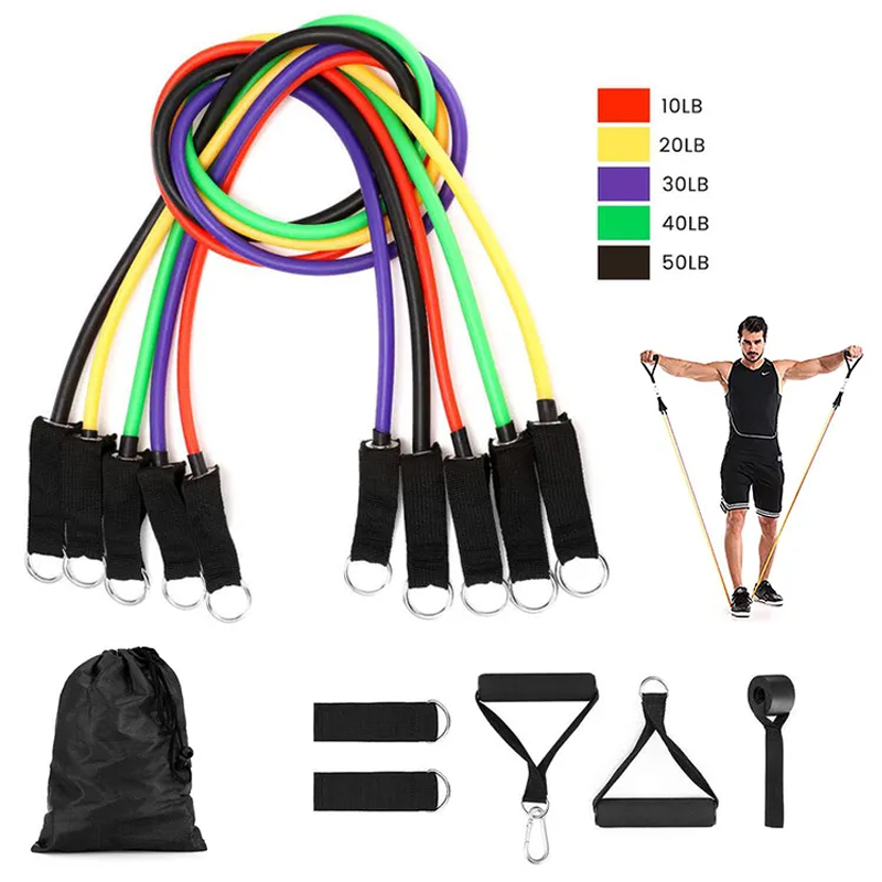 Jual Resistance Band Set 11 in 1 Karet Elastis Panjang Gym Tali Alat ...
