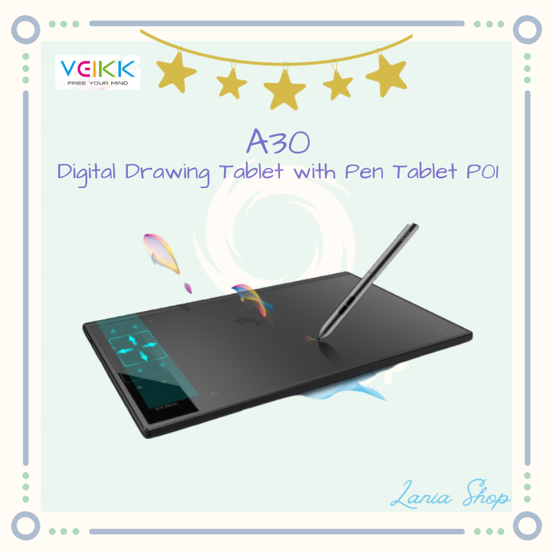 Jual VEIKK A30 - Digital Graphics Drawing Tablet with Pen Tablet P01 ...