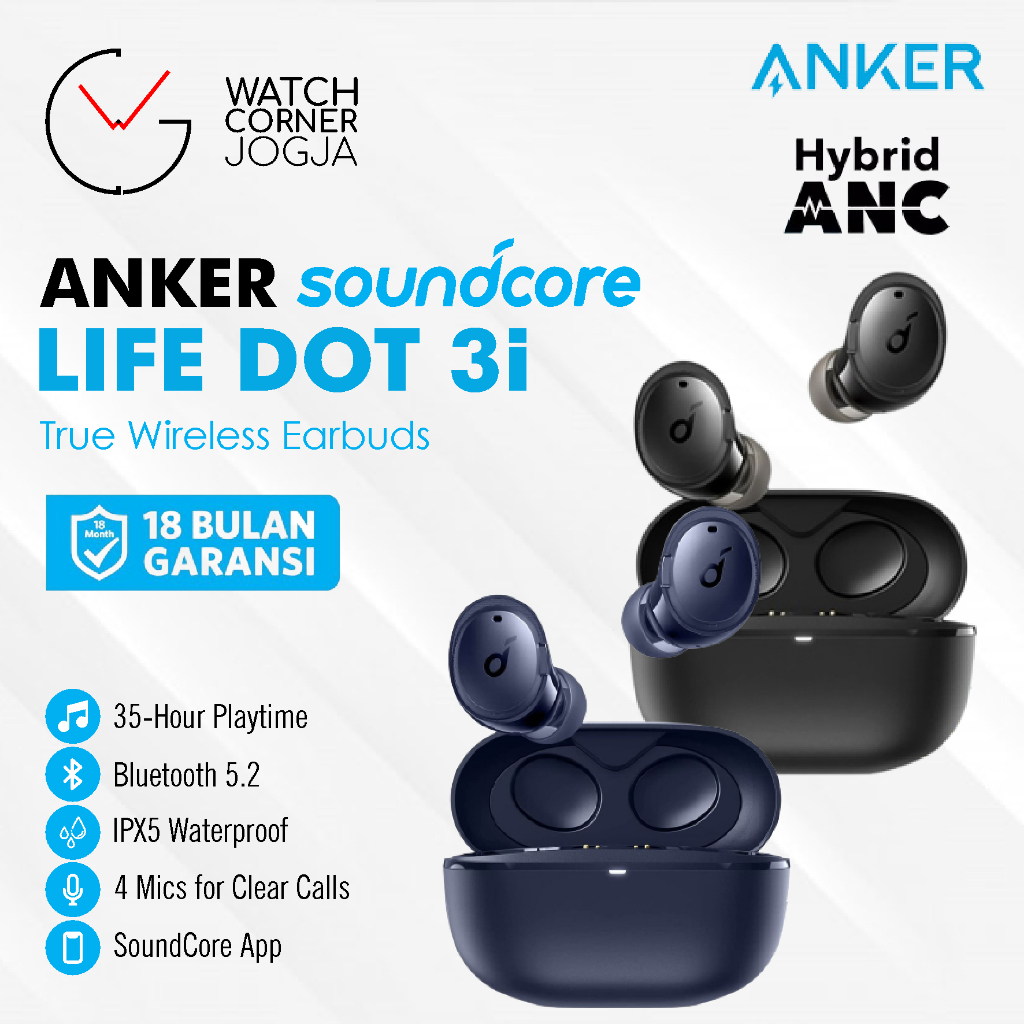 Jual ANKER Soundcore Life Dot 3i ANC True Wireless Bluetooth Earphone