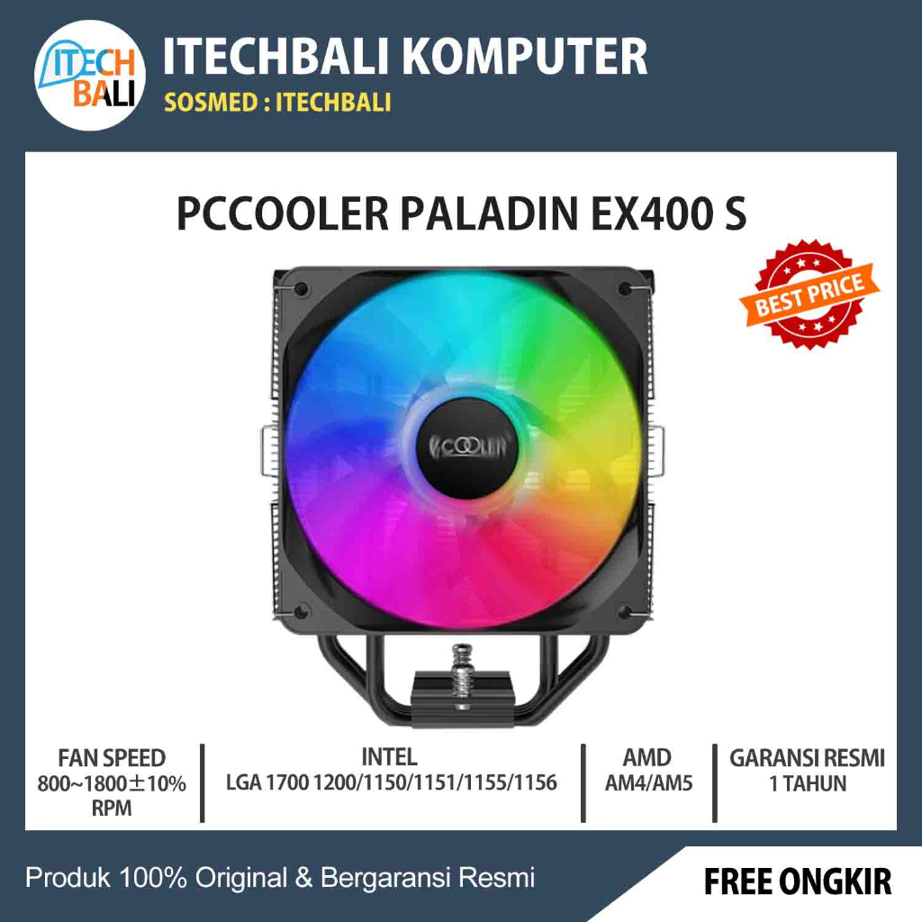 Jual Fan Cpu Pc Cooler Paladin Ex S Srgb Itechbali Shopee Indonesia