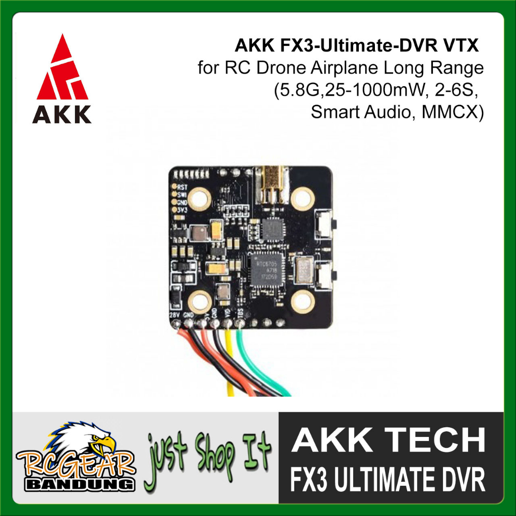 Jual AKK FX3 Ultimate DVR VTX Analog 5.8G 1000mW 20x20mm Video
