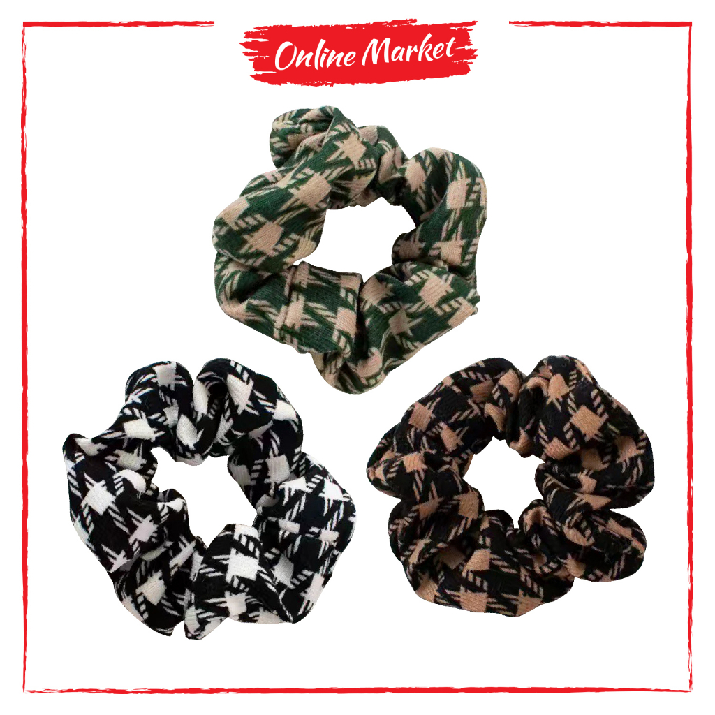 Jual 3pcsset Scrunchie Kunciran Ikat Rambut Cepol Hijab Jilbab Gratis Ongkir Cod 