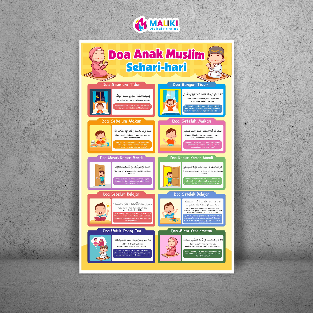 Jual Poster Edukasi Doa Harian Anak Muslim Shopee Indonesia