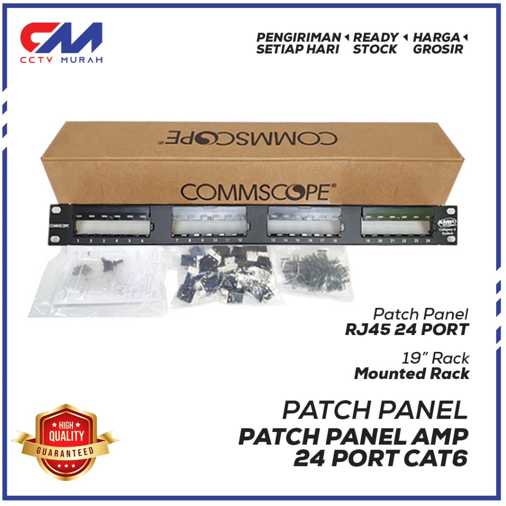 Jual Patch Panel 24 Port AMP Loaded CAT6/Patch Panel 24 Port CAT6 ...