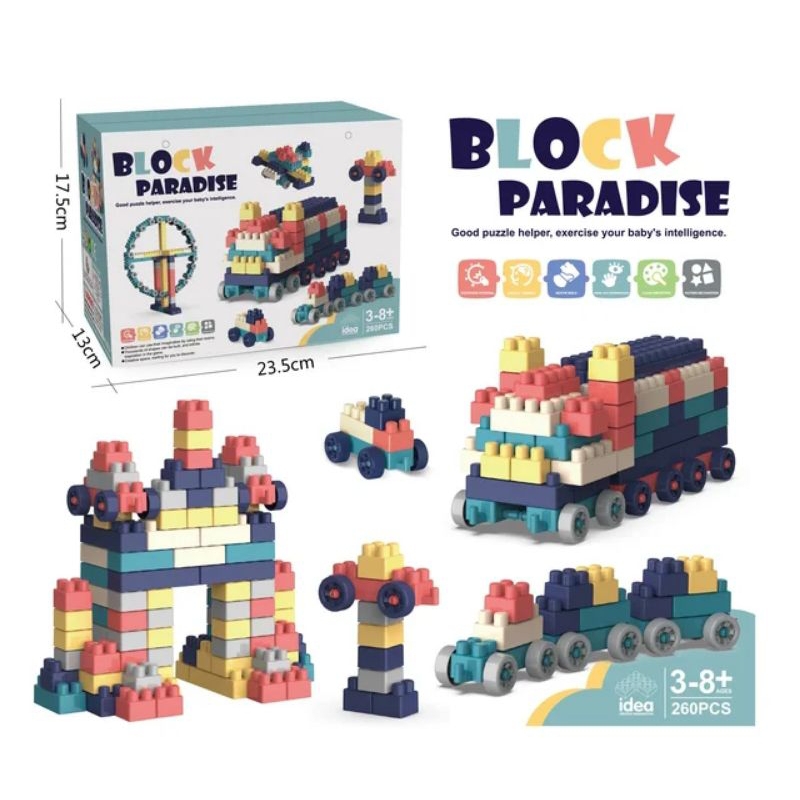 Jual BUILDING BLOCKS PARADISE 260PCS/MAINAN BALOK SUSUN ANAK Shopee