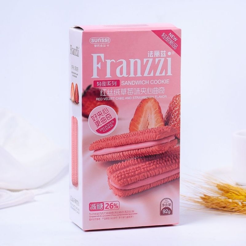 Jual FRANZZI SANDWICH COOKIES / RED VELVET & STRAWBERRY FLAVOR | Shopee