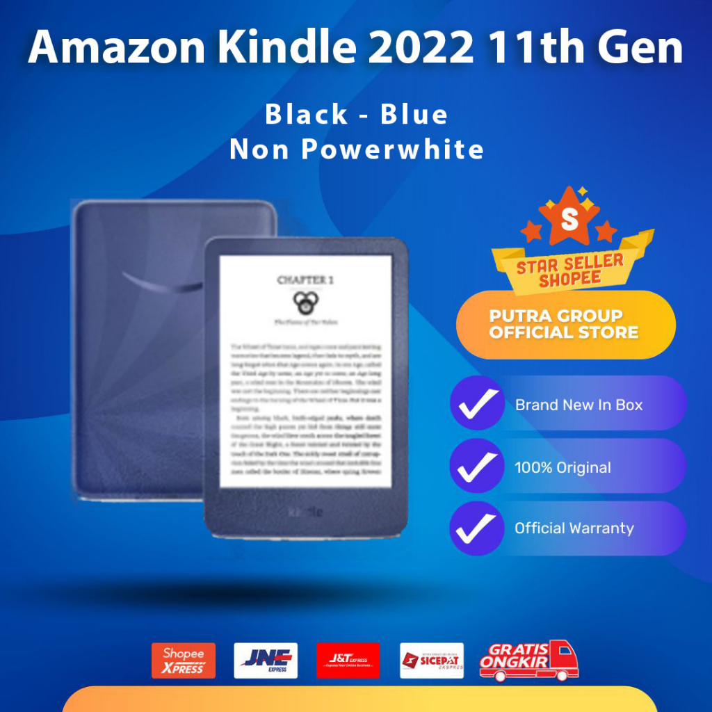 Jual Amazon New Kindle 2022 11th Gen 6" 16GB Black Blue Lightest