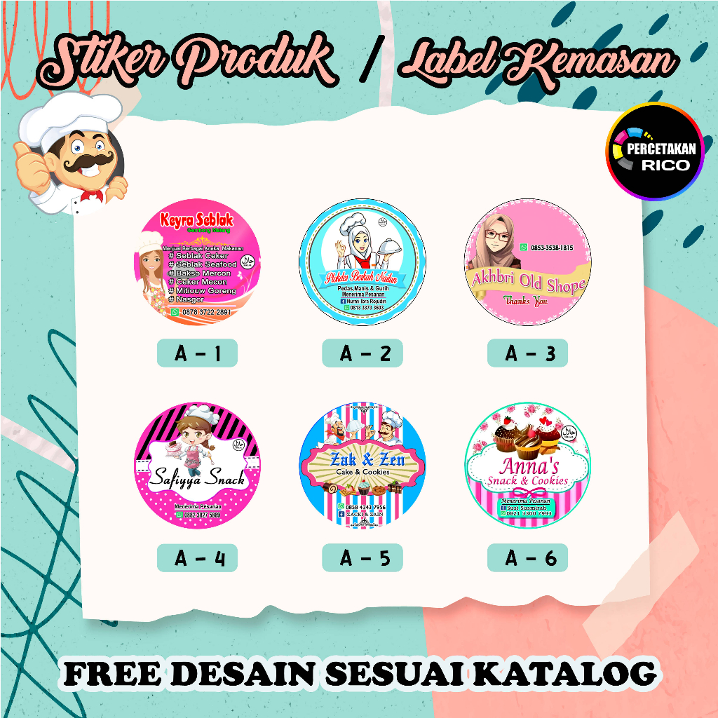 Jual Stiker Produk/Label Makanan/Stiker Kemasan/Stiker Box/per Pcs/PART ...