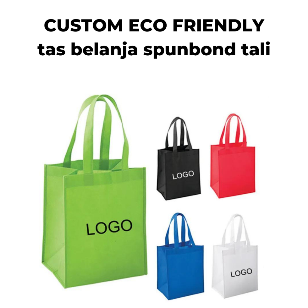 Jual Custom eco friendly goodie bag dengan tali / reusable spunbond