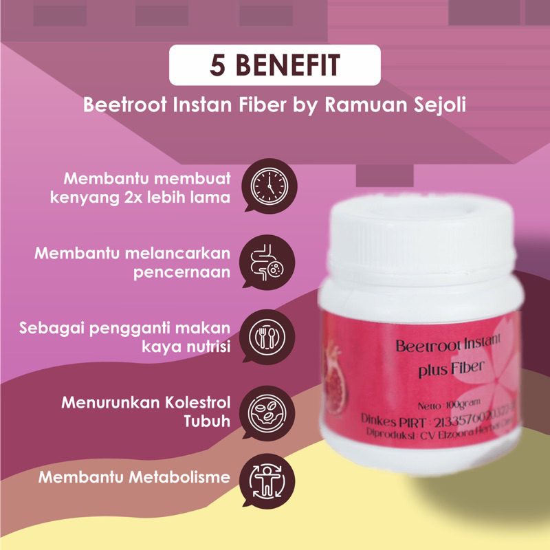 Jual Beetroot Powder Fiber Drink Fiber Buah Bit Instan Menyerap