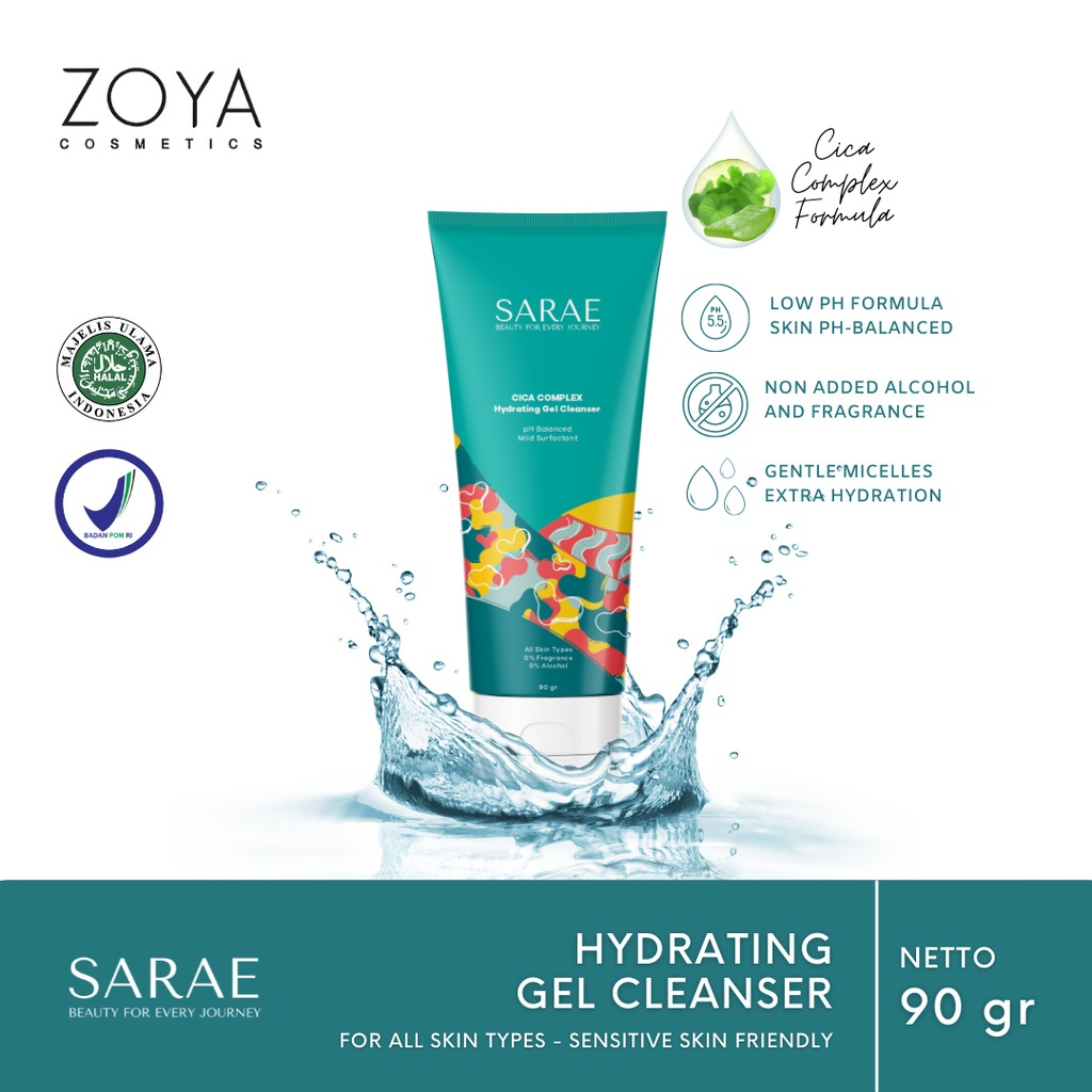 Jual Sarae Low pH Gentle Gel Cleanser Facial Wash Zoya Cosmetics ...