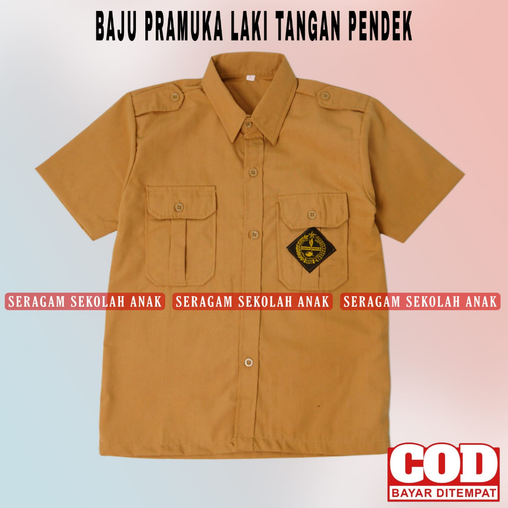 Jual Baju Pramuka Laki Lengan Pendek Seragam Sekolah Sd Smp Sma Pramuka