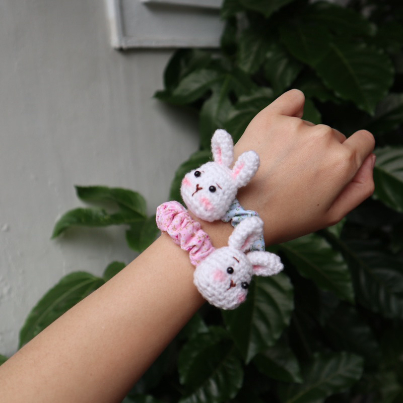 Jual USAGI Ikat Rambut Scrunchie Boneka Rajut Amigurumi Korean Hair tie ...