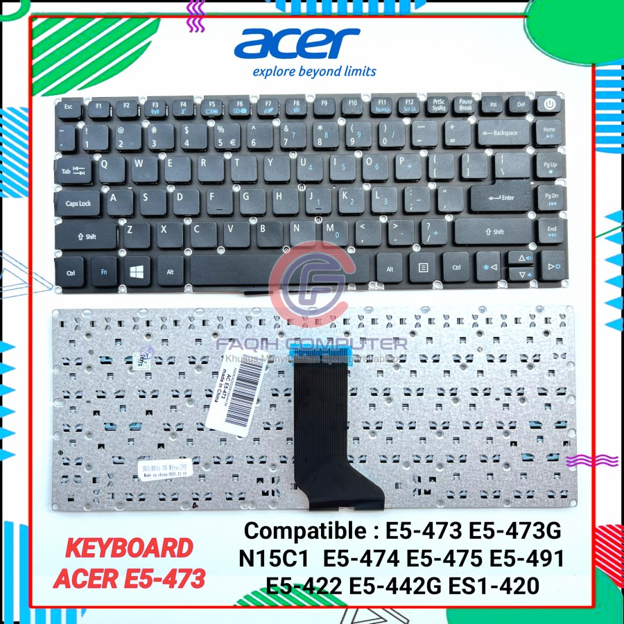 Jual Keyboard Acer Aspire E14 E5-473 E5-473g E5-475 E5-475g E5-476 E5 ...