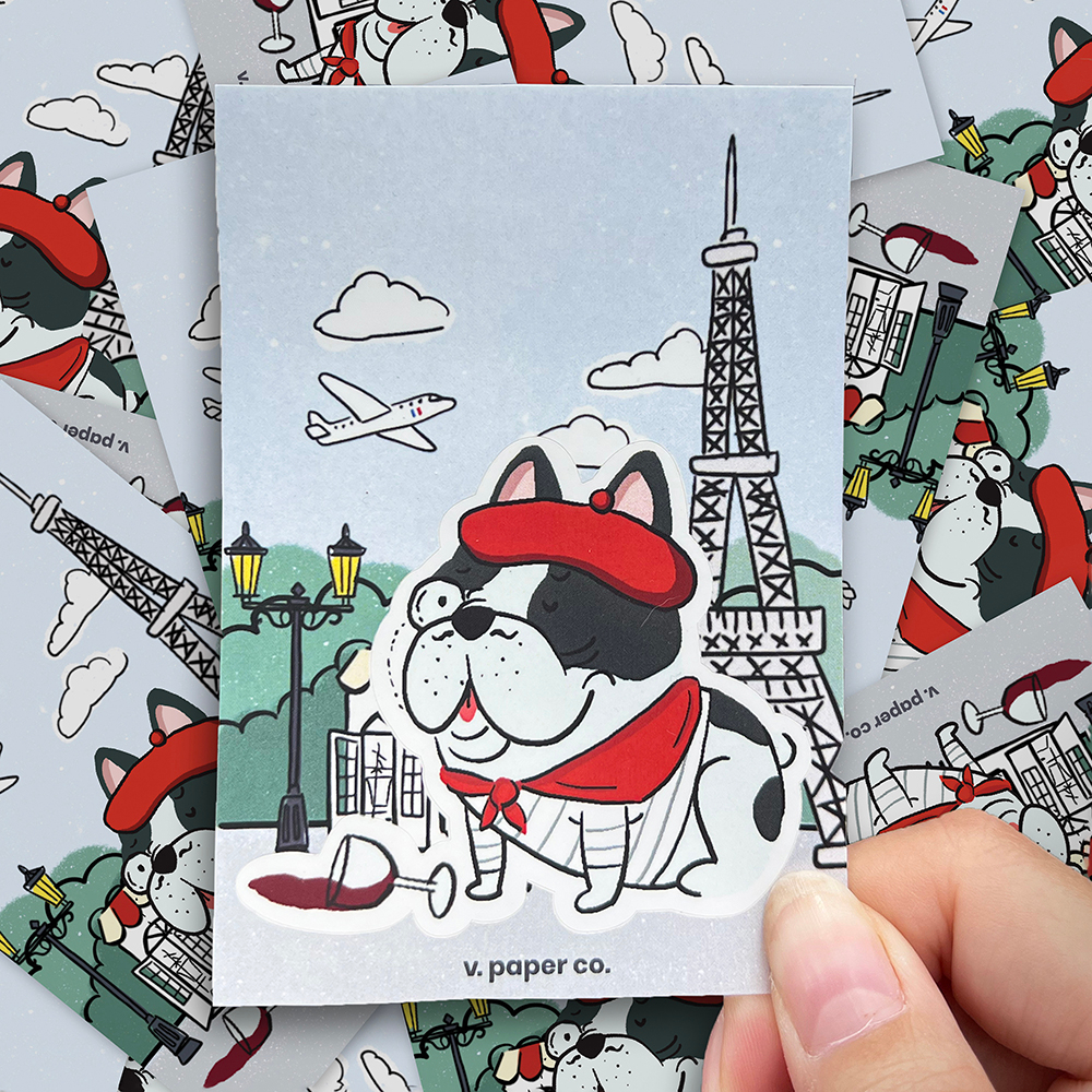 Jual Sticker - Frenchie in Paris - V. Paper Co. | Shopee Indonesia