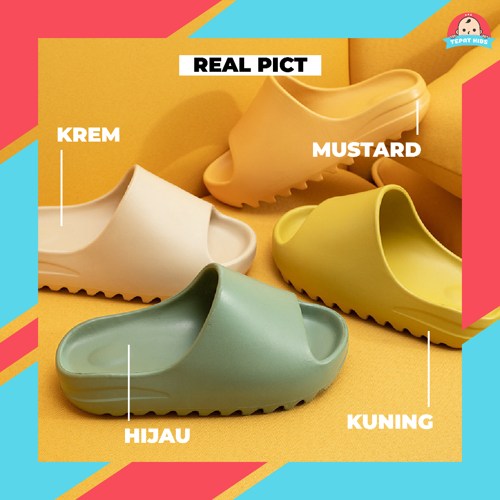 Jual TEPATKIDS - SANDAL YEEZY MONSTERA SLIDES KARET SLIPPER KANYE WEST ...