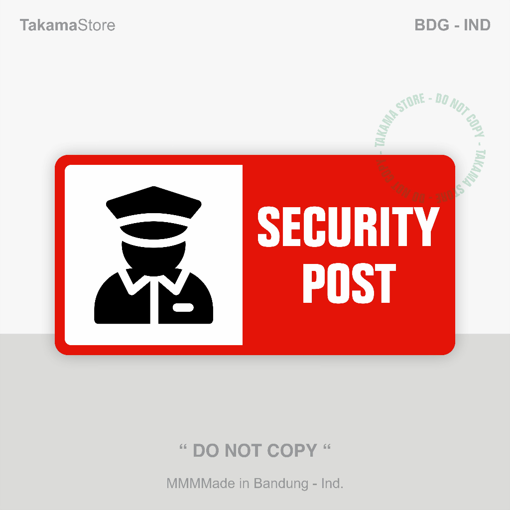 Jual Security Post sign Size 30cm x 15cm acrylic | Shopee Indonesia